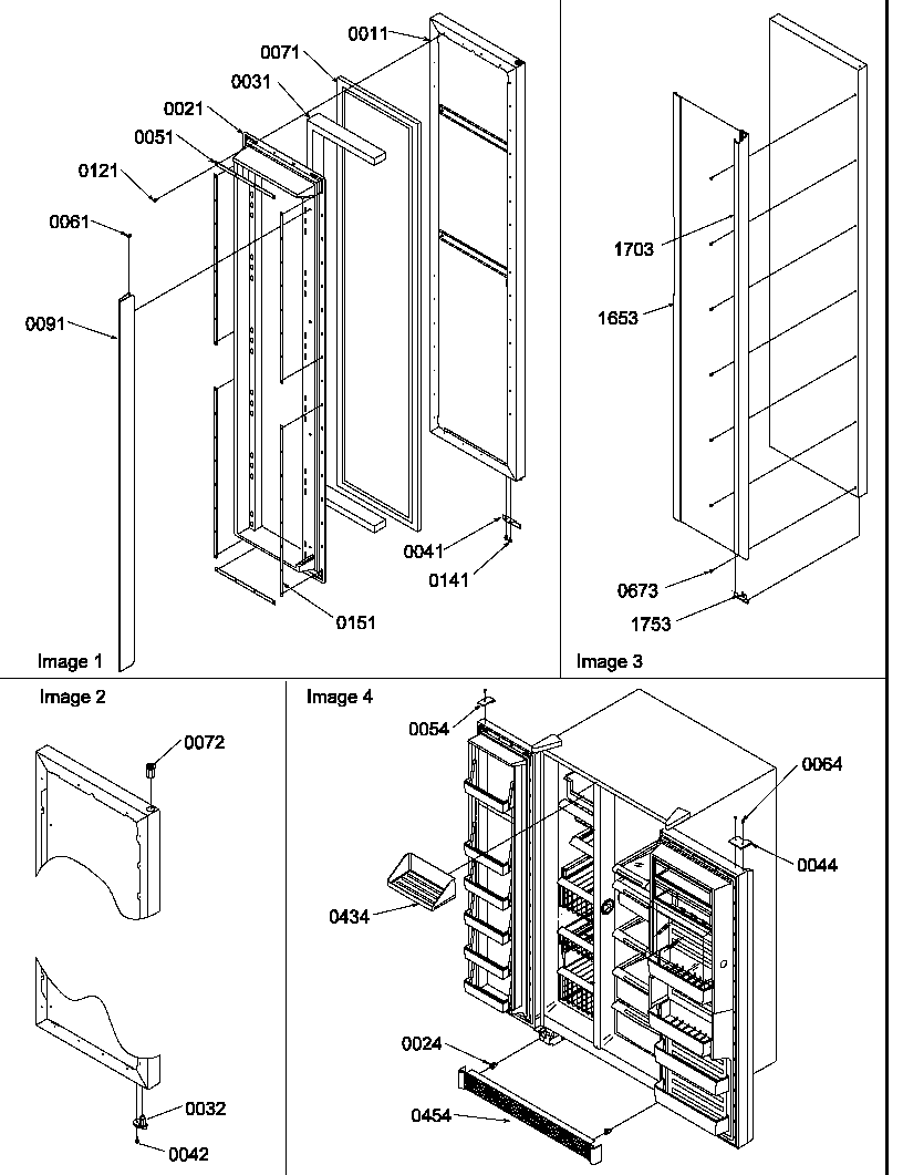 Amana SR520SW-P1183002WW freezer door and toe grille diagram