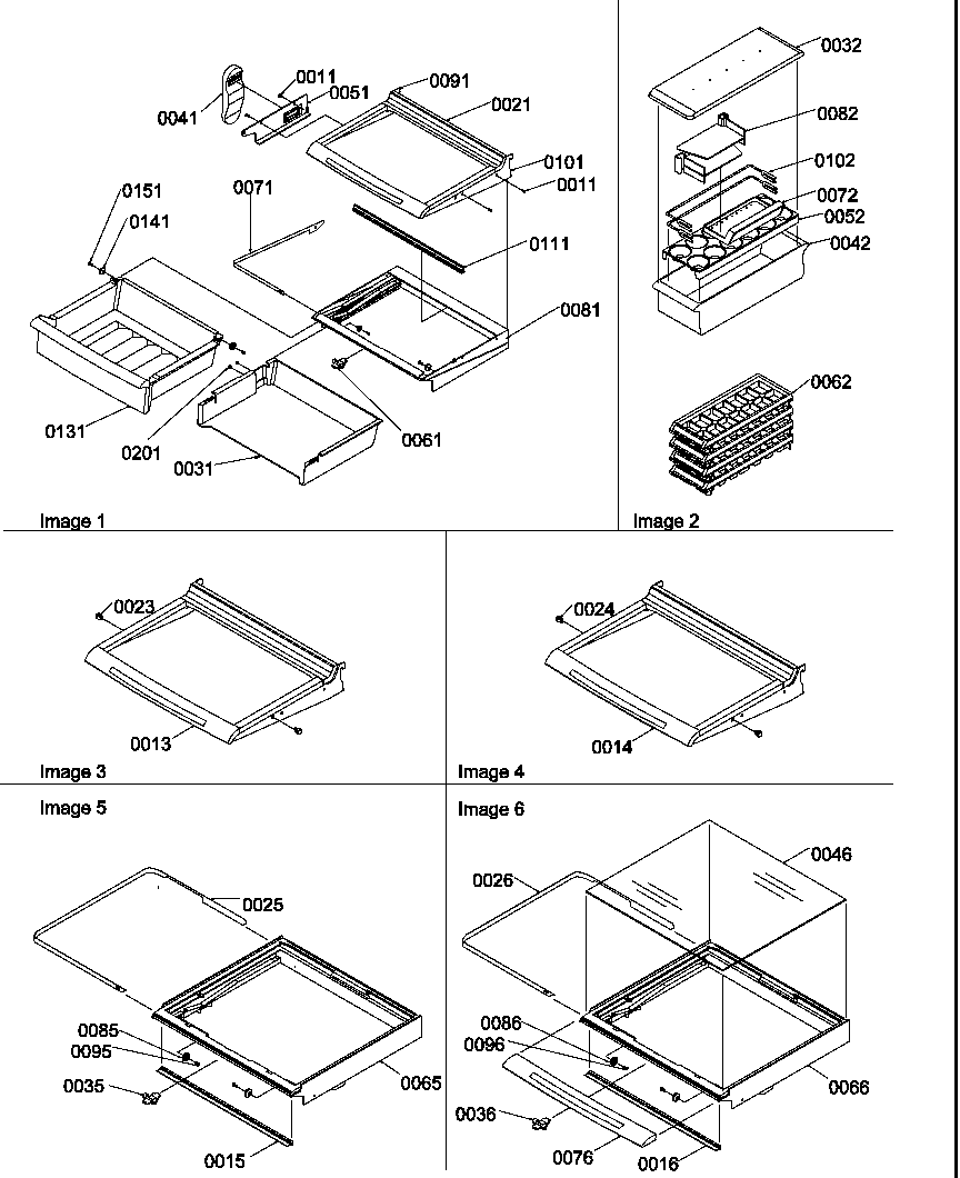 Amana SR520SW-P1183002WW deli, shelves, crisper assemblies and accessories diagram