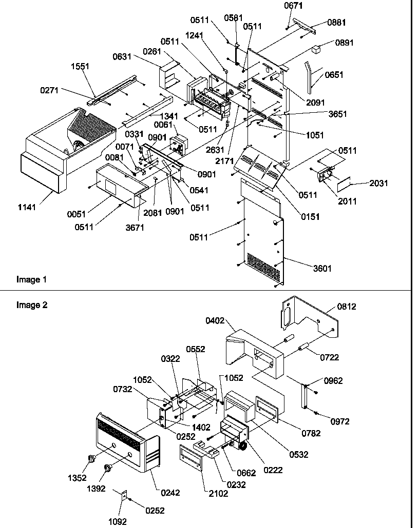 Amana SGD521SW-P1197103WW ice maker/control assy diagram