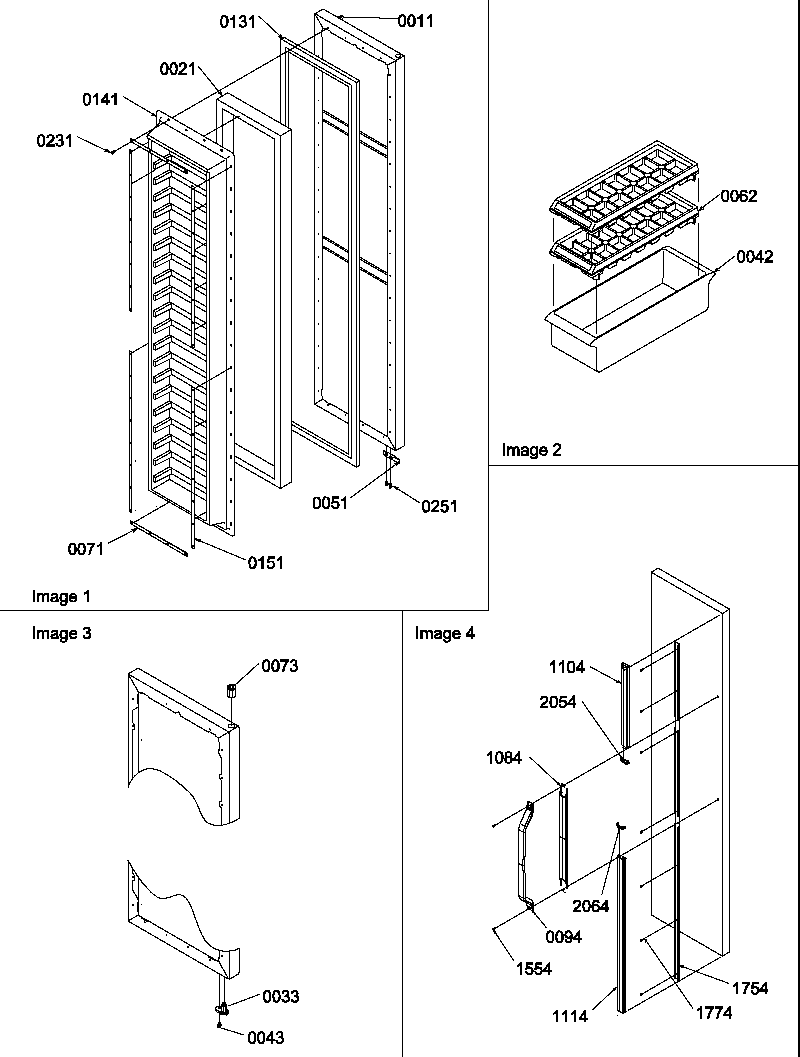 Amana SG521SBL-P1197002WL freezer door and accessories diagram