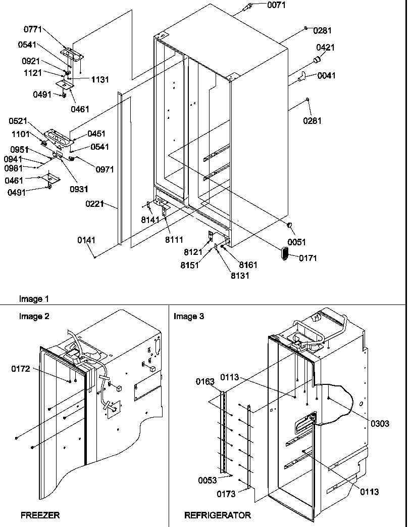 Amana SG521SBL-P1197002WL cabinet parts diagram