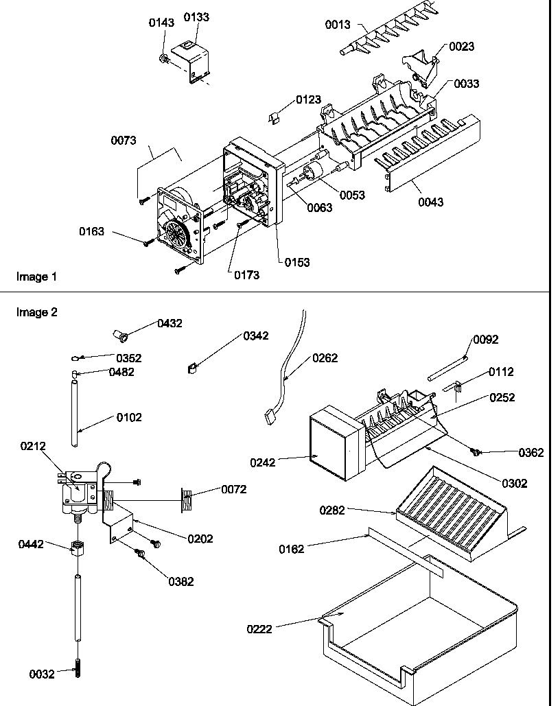 Amana SG521SBL-P1197002WL ice maker parts and add on ice maker kit diagram