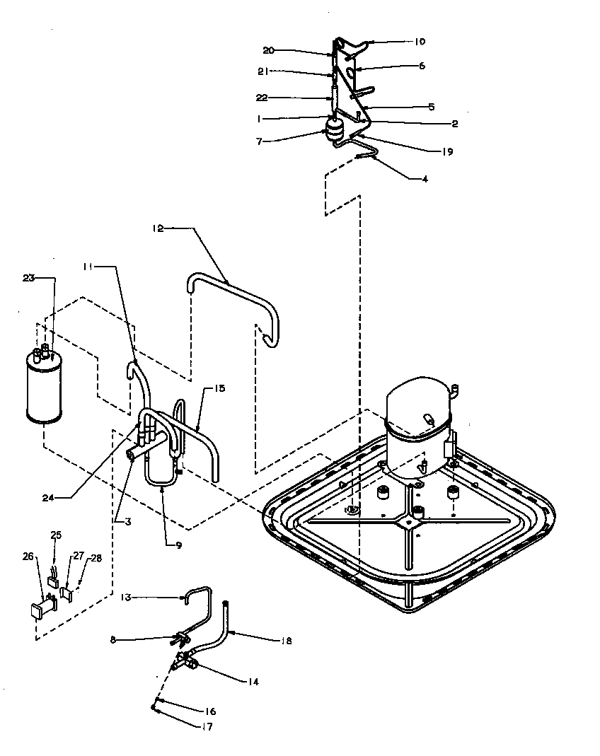 Amana RHA42A2A/P1180206C compressor/tubing (rha48a2a/p1180207c) (rha48a3a/p1180208c) (rha48a4a/p1180212c) diagram
