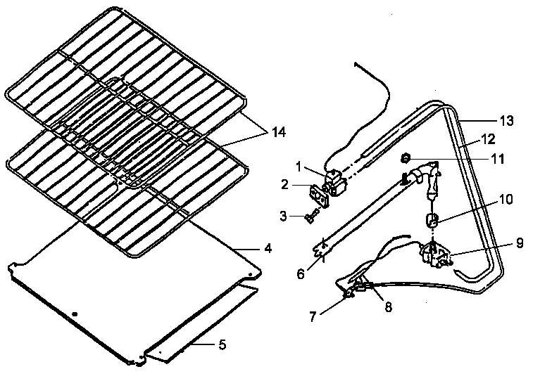 Caloric RLS271UL/P1143186NL oven components diagram