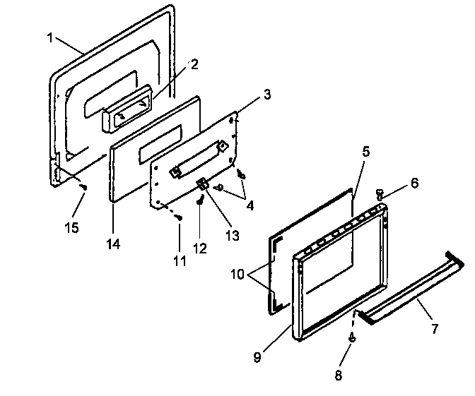 Caloric RLS271UL/P1143186NL oven door diagram