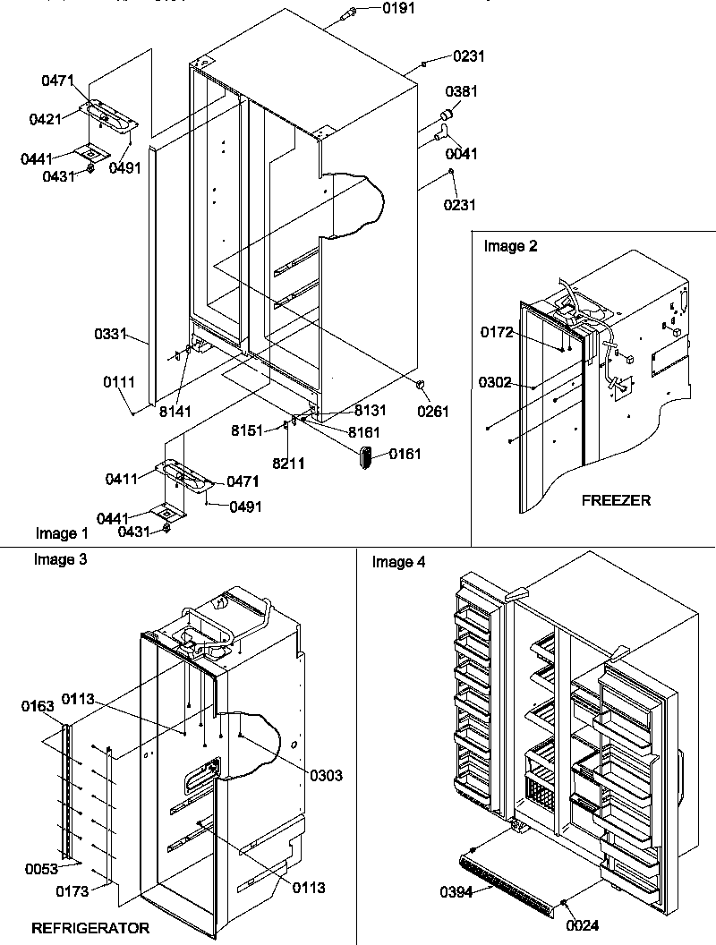 Amana SS21SL-P1193802WL cabinet parts and toe grille diagram