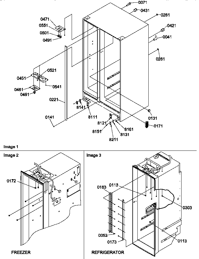 Amana SPD25TW-P1303505WW cabinet parts diagram