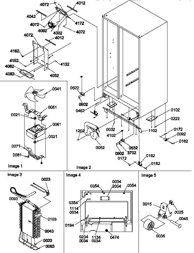 Amana SPD25TW-P1303505WW drain system, rollers, and evaporator assy diagram