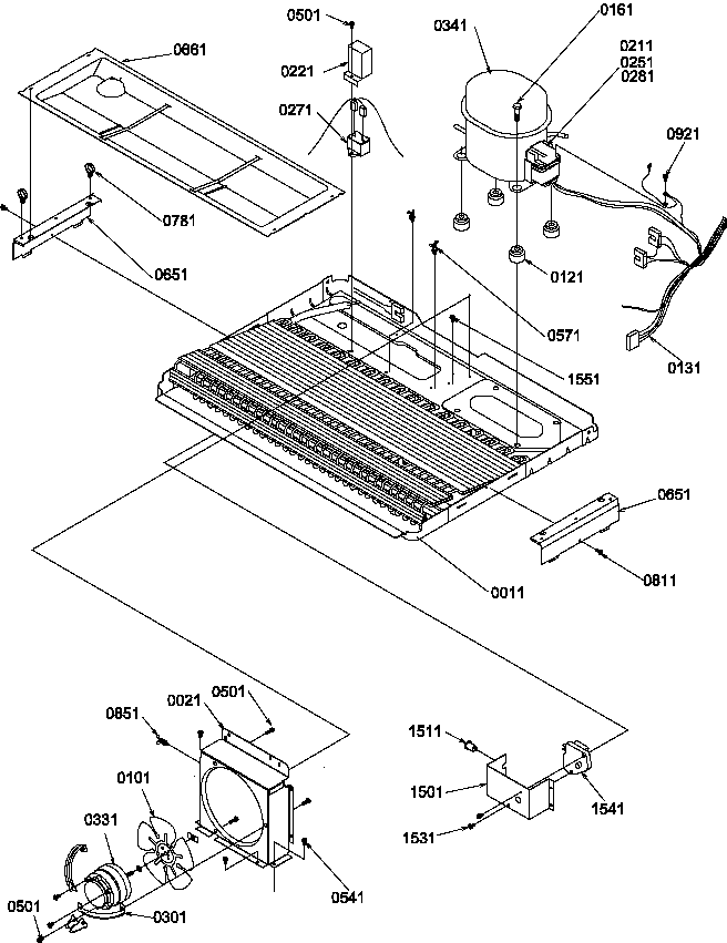 Amana SPD25TW-P1303505WW machine compartment diagram