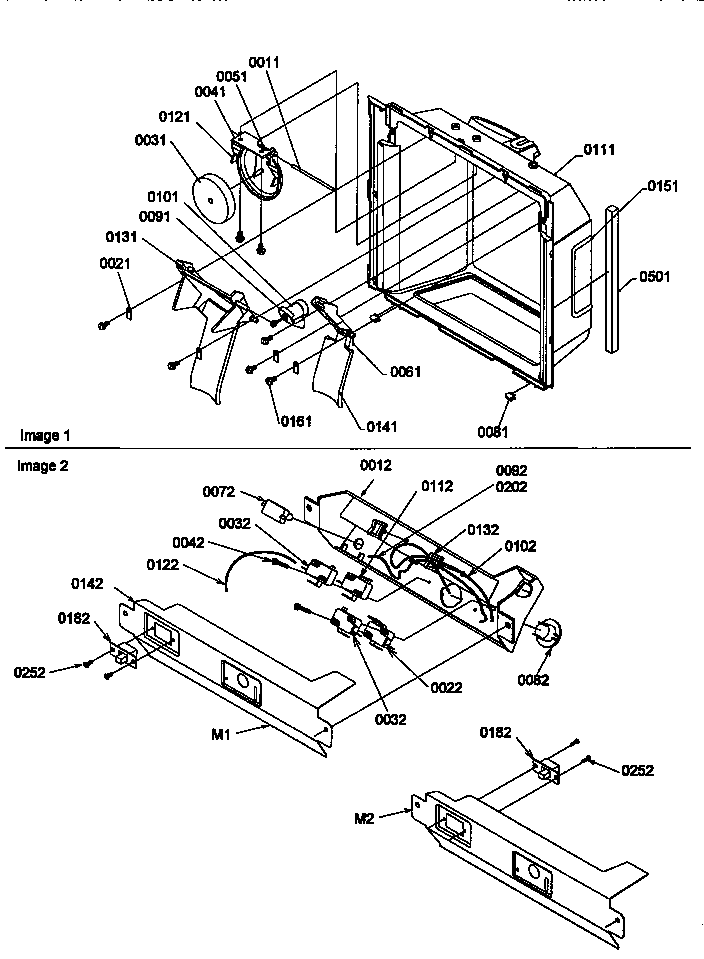 Amana SMD21TBW-P1193914WW ice & water cavity and electronic bracket assy diagram