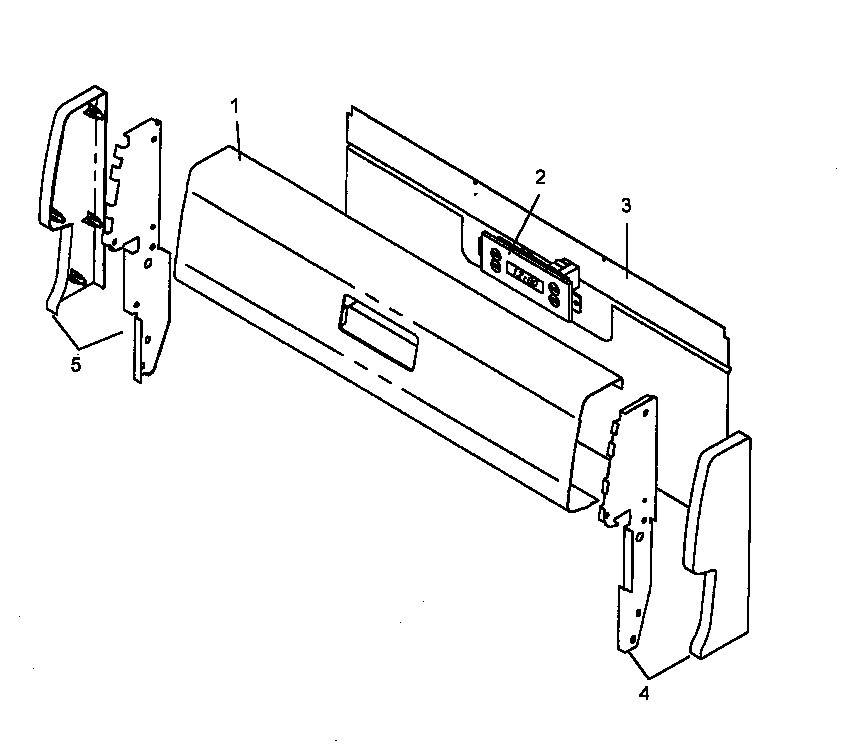 Caloric RLN367UW/P1143143NW backguard assembly diagram