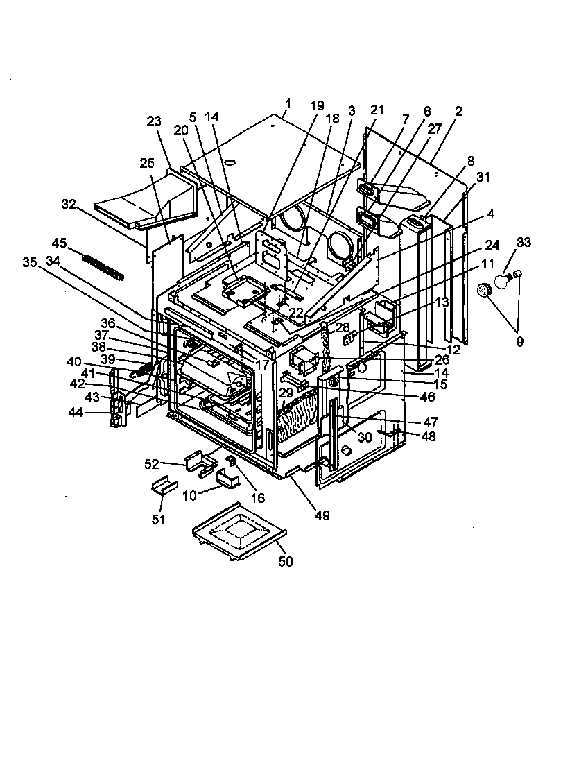 Amana AO27DGK-P1132519NK cabinet, upper diagram
