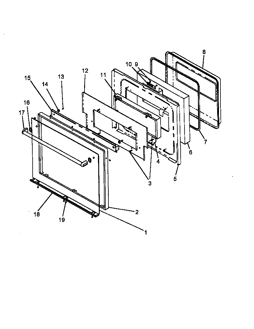 Amana AO27DGK-P1132519NK oven door diagram