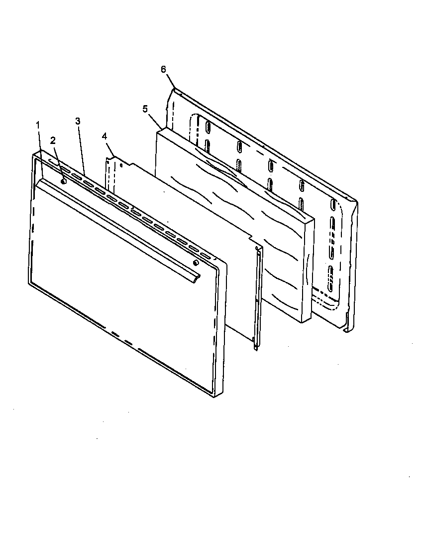 Caloric RLN345UW/P1143141NW oven door assembly diagram