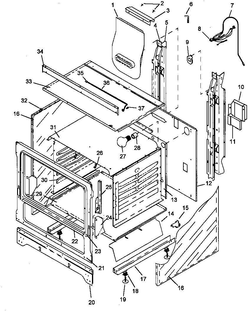 Caloric RLN362UL/P1143178NL cabinet diagram