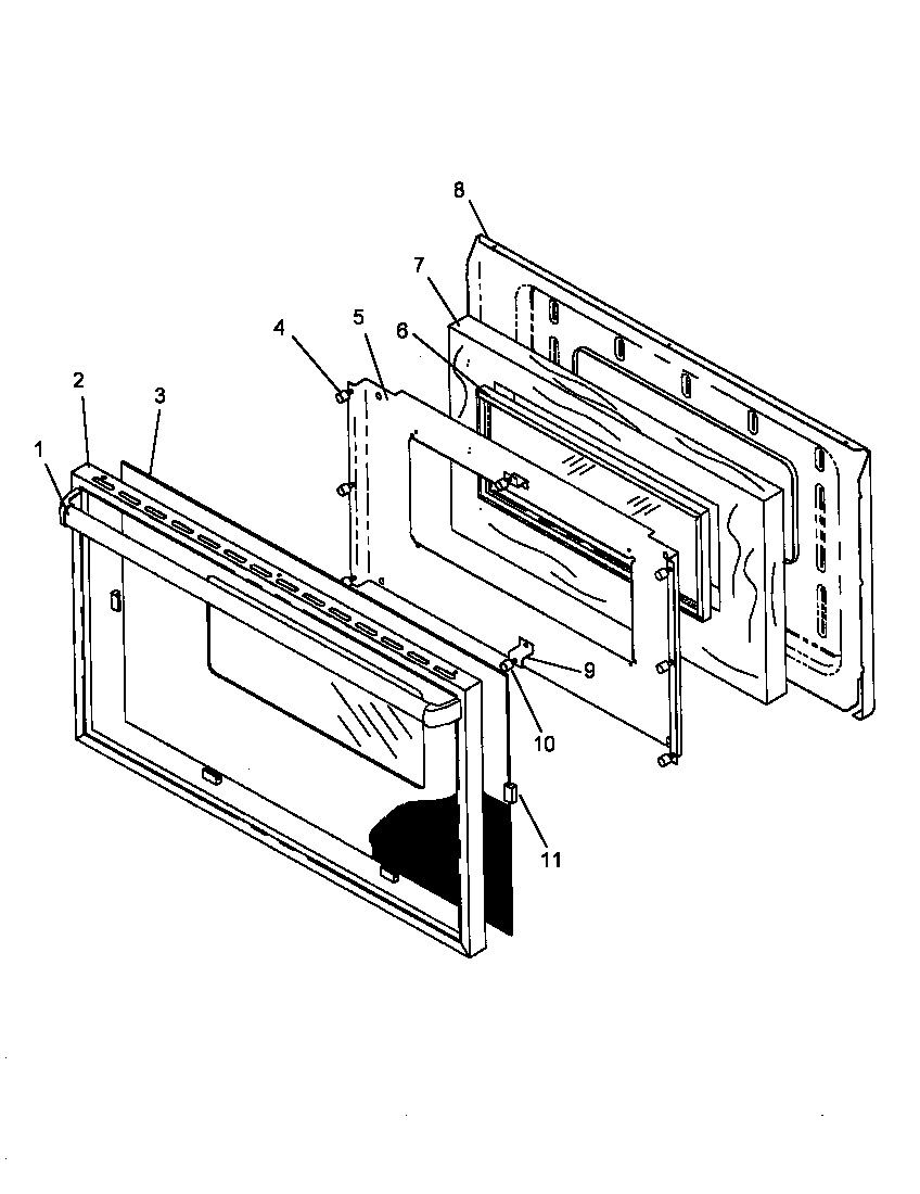 Caloric RLN362UL/P1143178NL oven door diagram
