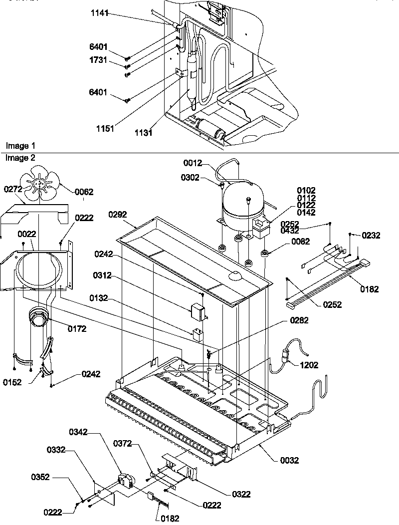 Amana BX22S5L-P1196704WL machine compartment assembly diagram