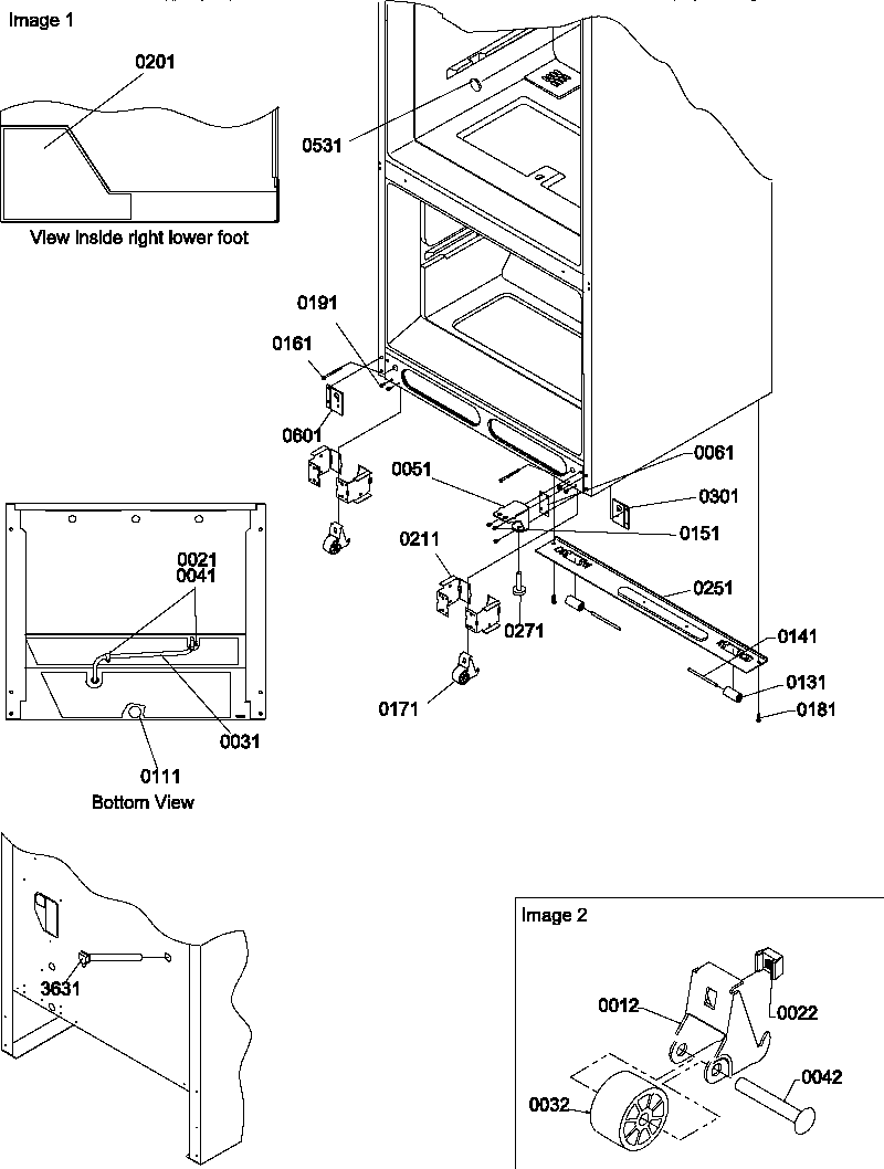 Amana BX22S5L-P1196704WL insulation & roller assembly diagram