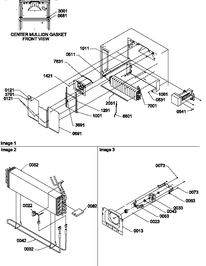 Amana TSI19TW-P1306401WW evaporator and fan motor assemblies diagram