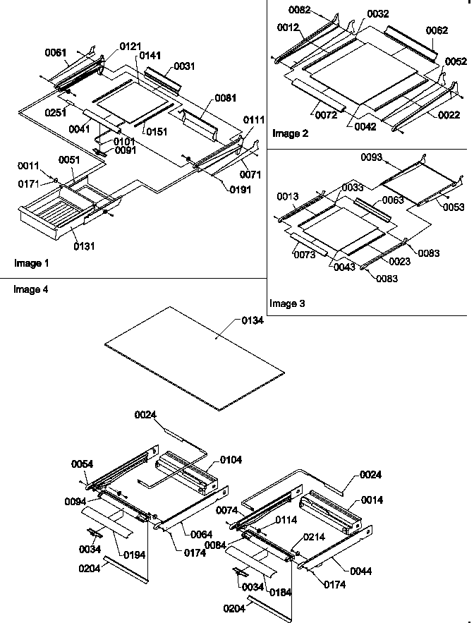 Amana TSI19TW-P1306401WW shelving assemblies diagram