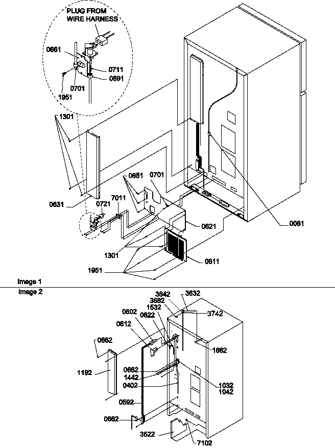 Amana TSI19TW-P1306401WW cabinet back diagram