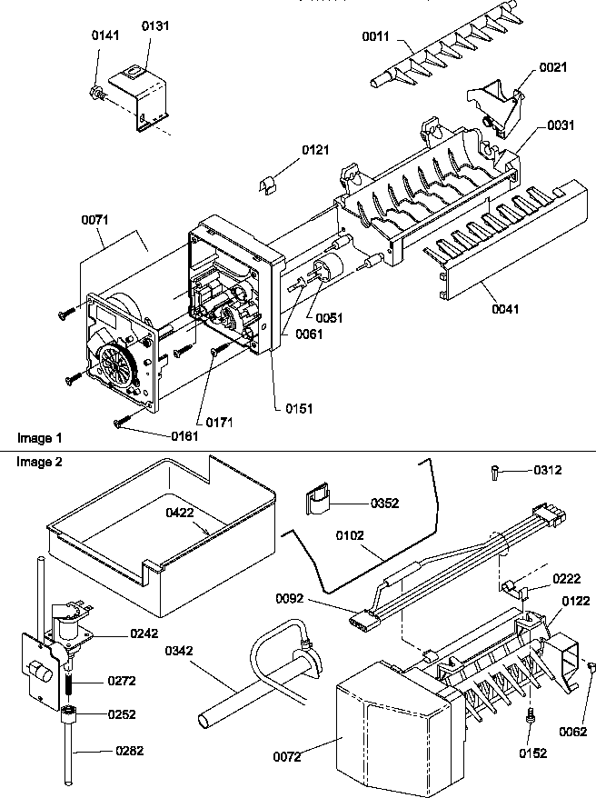 Amana TSI19TW-P1306401WW ice maker assembly and parts diagram