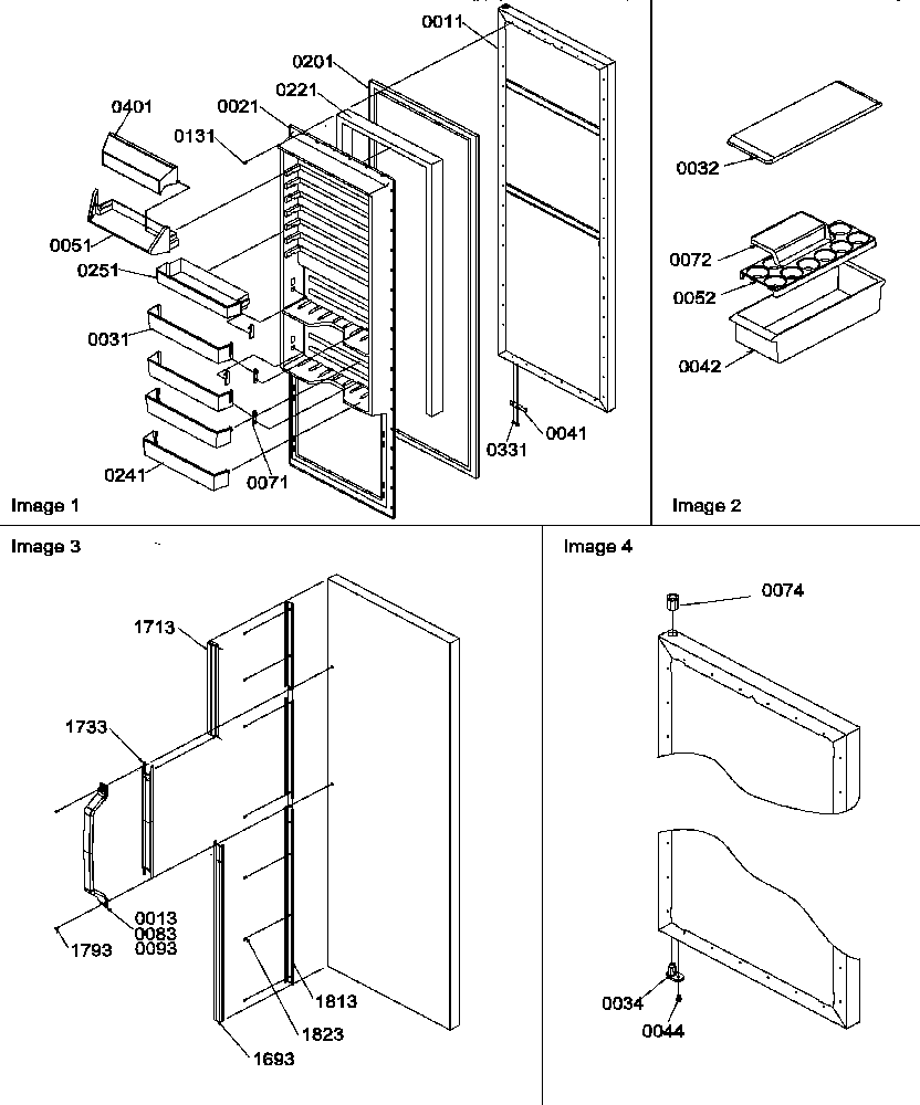 Amana SXD322S2L-P1305702WL refrigerator door and accessories diagram