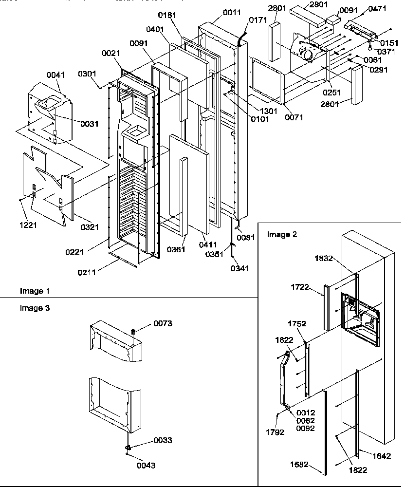Amana SXD322S2L-P1305702WL freezer door diagram