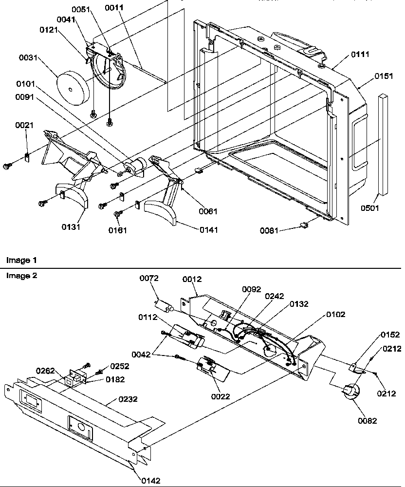 Amana SXD322S2L-P1305702WL ice & water cavity and electronic bracket assy diagram