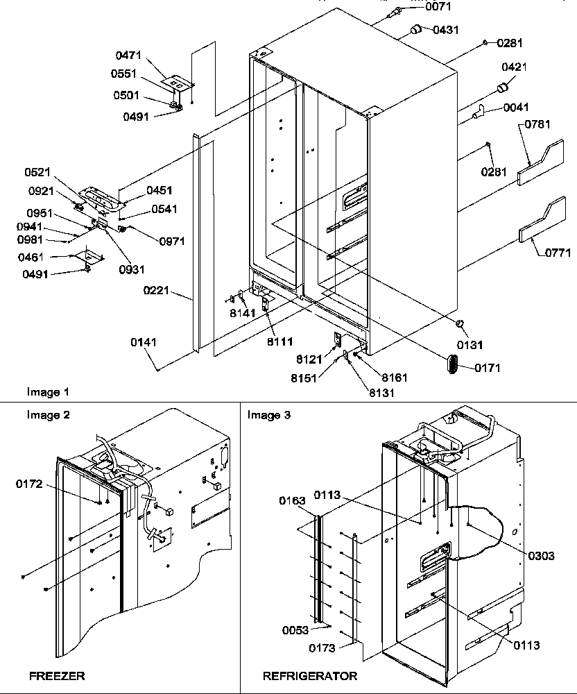 Amana SXD322S2L-P1305702WL cabinet parts diagram