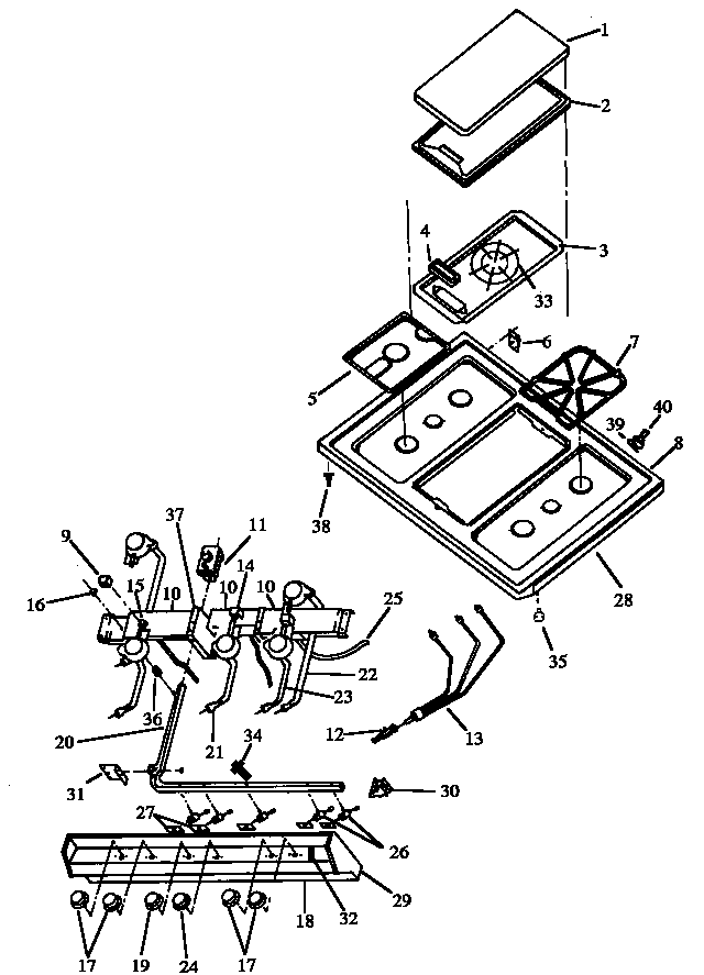 Caloric RLS669UL/P1142168NL main top diagram