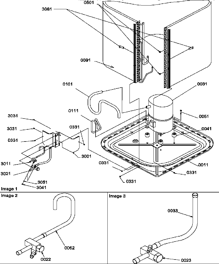 Amana RCB60A3B/P1205312C basepan assembly diagram