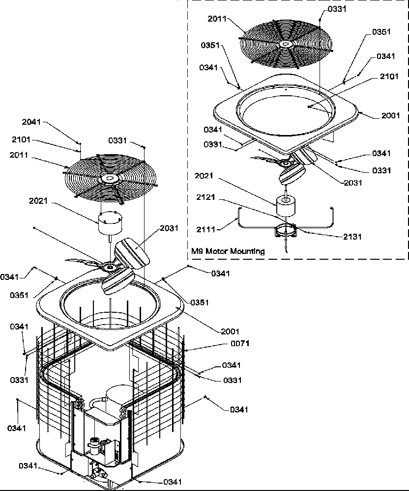 Amana RCB60A3B/P1205312C motor mount assembly diagram
