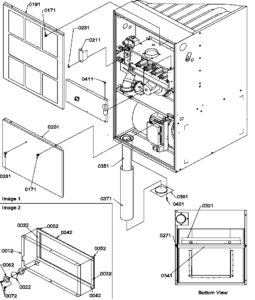 Amana GCD090X40B/P1212804F front panels diagram