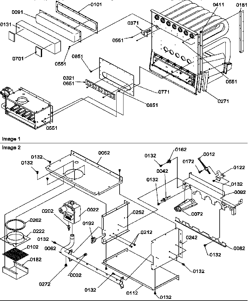 Amana GCD090X40B/P1212804F partition tube/collector box/manifold diagram