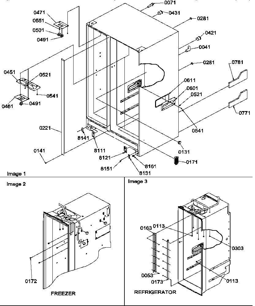 Amana SRD27TPSE-P1190313WE cabinet parts diagram