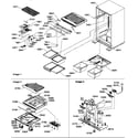 Amana ATS518SW-P1183714WW interior cabinet and drain block assembly diagram