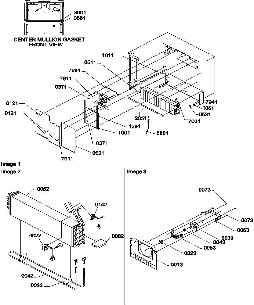 Amana ATS518SW-P1183713WW evaporator and fan motor assemblies diagram