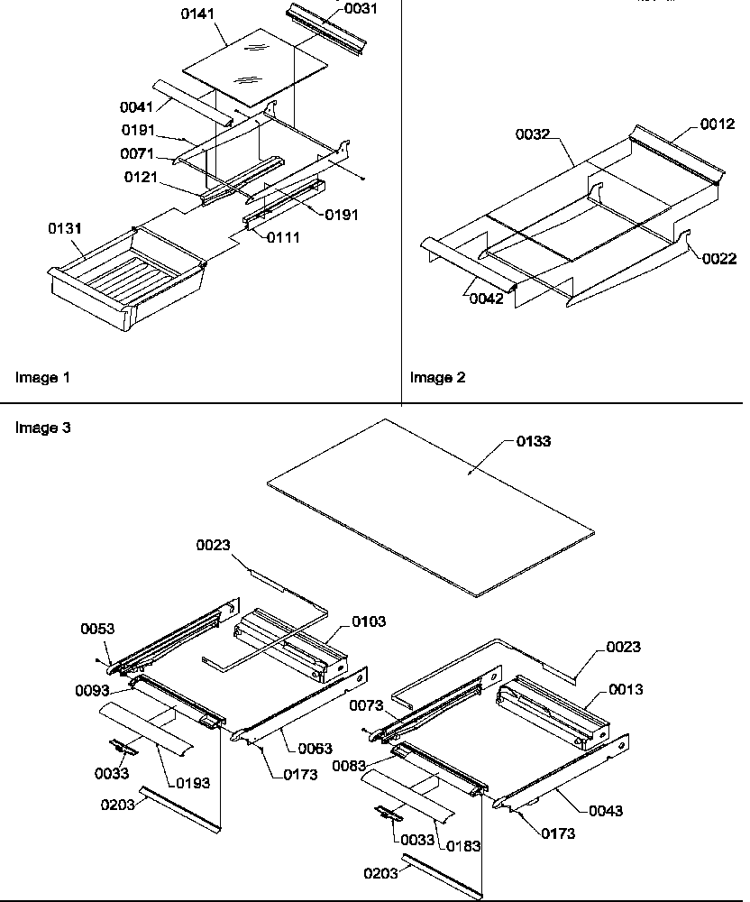 Amana ATS518SW-P1183713WW shelving assemblies diagram