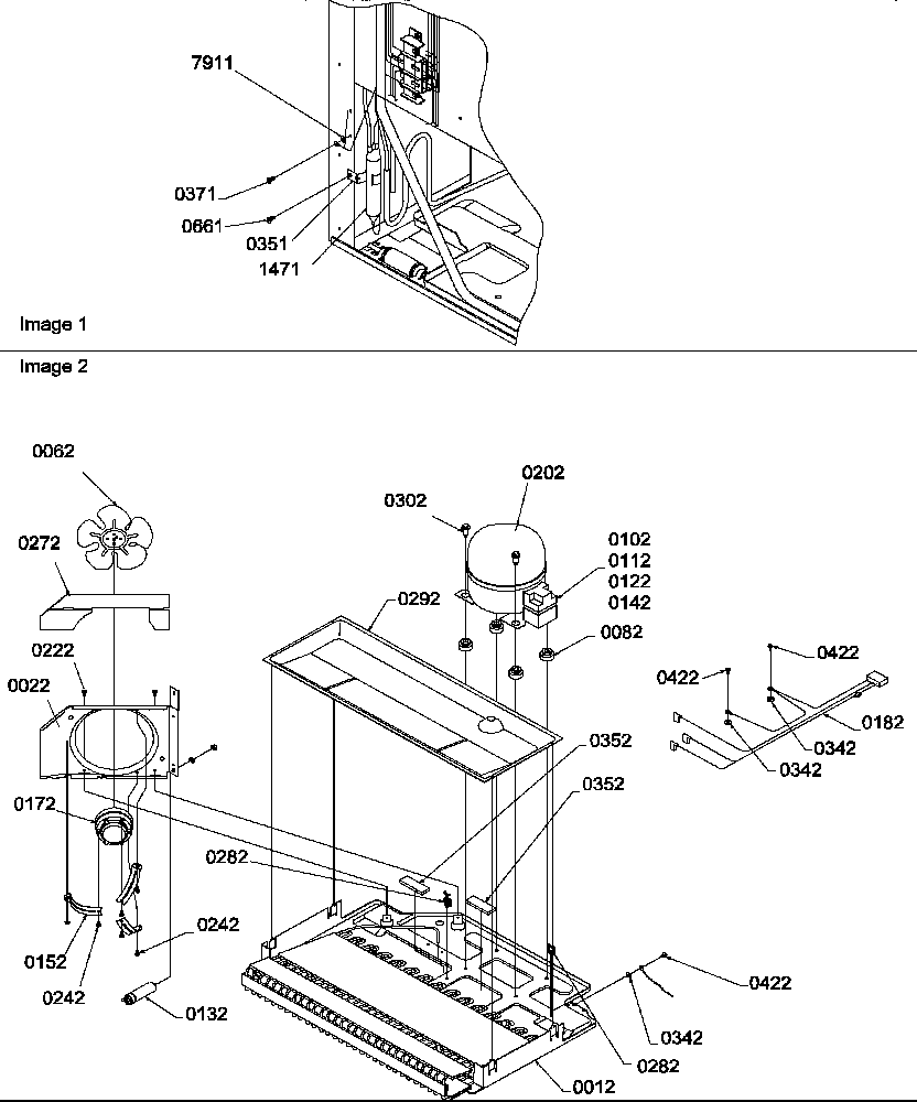 Amana ATS518SW-P1183713WW machine compartment diagram