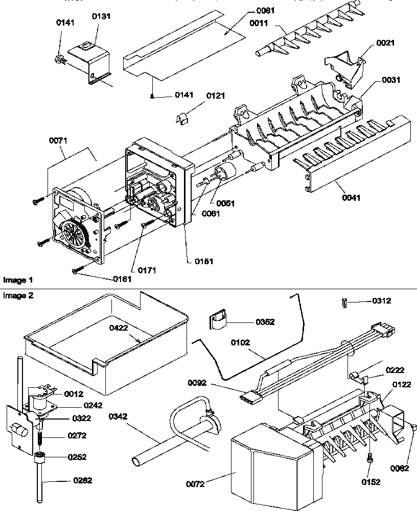 Amana ATS518SW-P1183713WW ice maker assembly and parts diagram