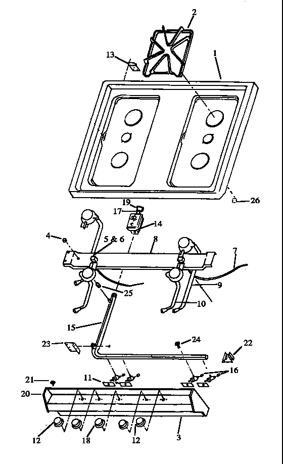 Caloric RBK24AA093M-P1143032NW main top diagram