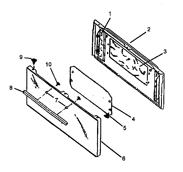 Caloric RBK24AA093M-P1143032NW oven door diagram