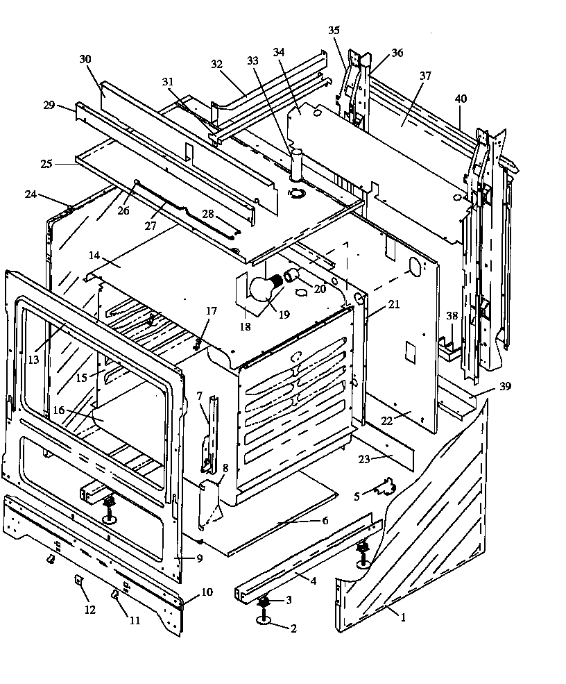 Caloric EHN3302W/P1142476NW cabinet diagram