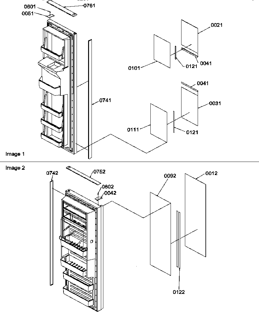 Amana SRDE25TPW-P1190314WW door diagram