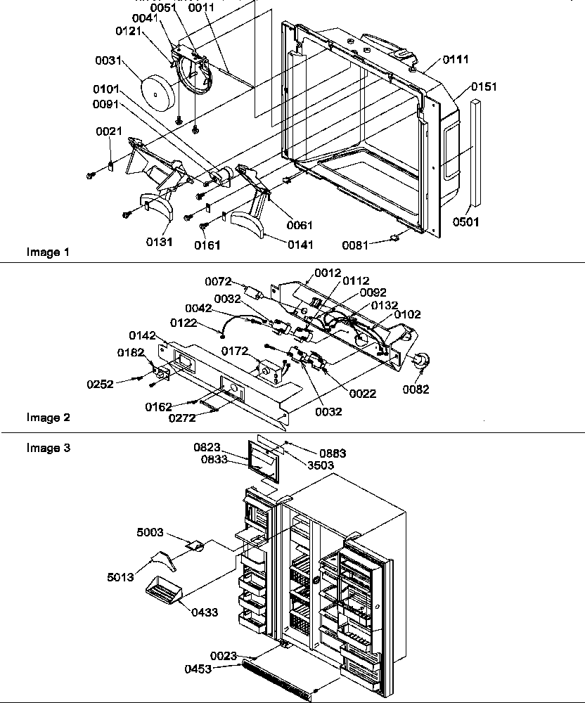 Amana SRDE25TPW-P1190314WW cavity, heater/ ice actuator arm-e ice diagram