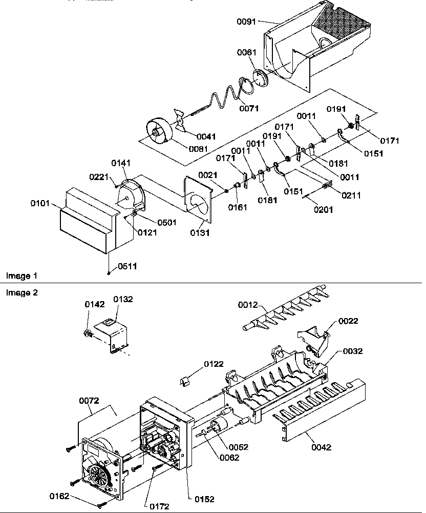 Amana SRDE25TPW-P1190314WW icemaker diagram