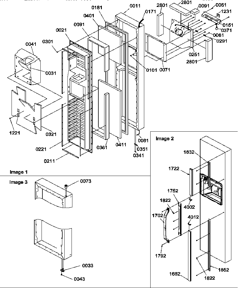 Amana SCD25TL-P1190426WL freezer door diagram