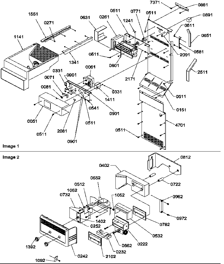 Amana SCD25TL-P1190426WL ice maker/control assy diagram