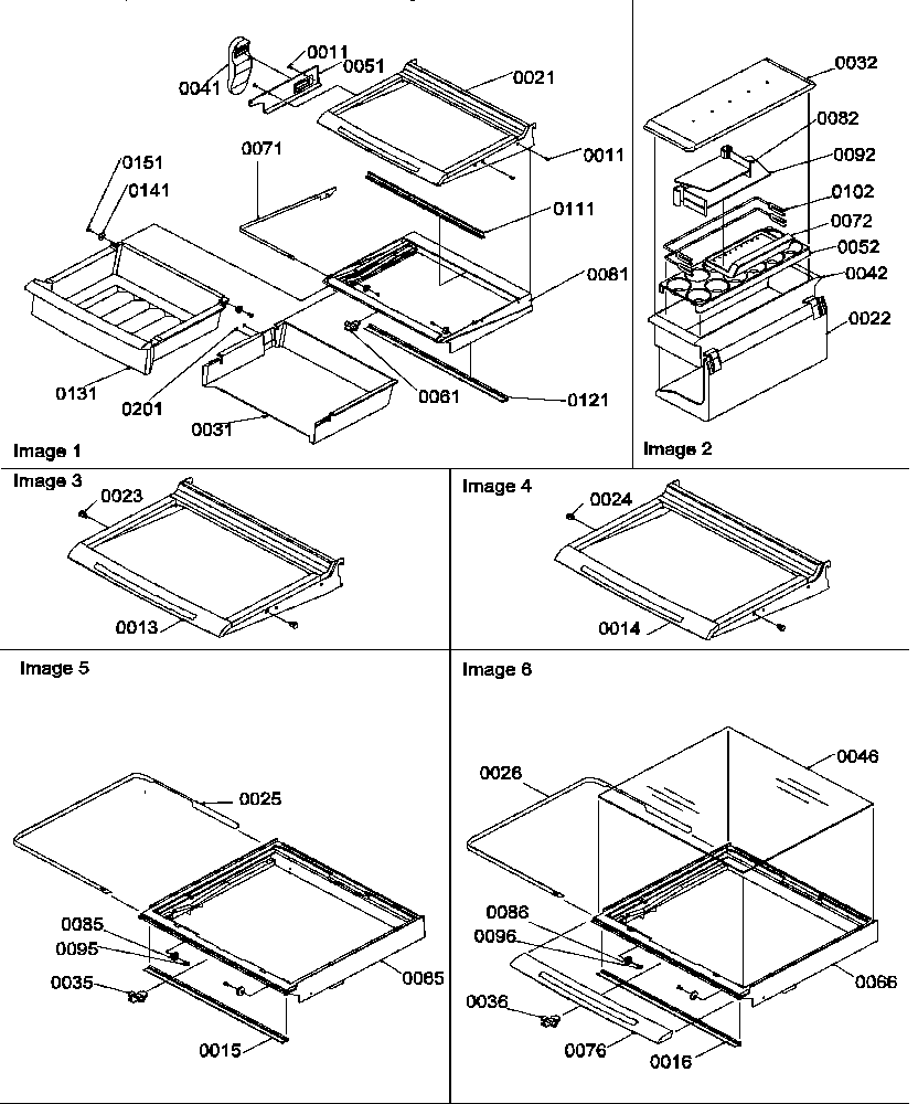 Amana SRDE27TPSE-P1190604WE deli, shelf, and crisper assemblies diagram